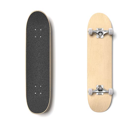 skateboards a